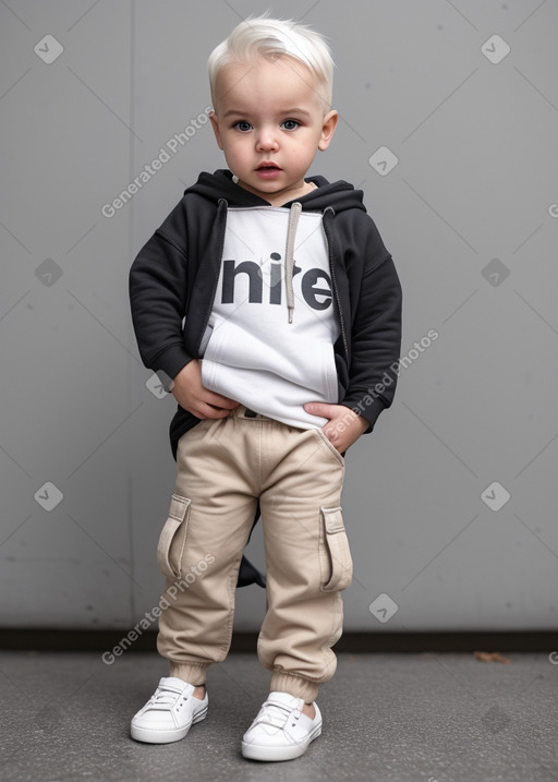 Albanian infant boy with  white hair