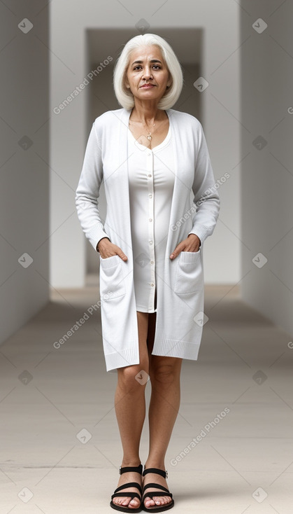 Arab 45 years female with  white hair