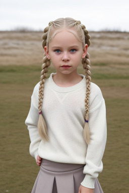 Caucasian child female with  white hair