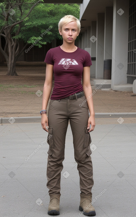 Zimbabwean adult female with  blonde hair