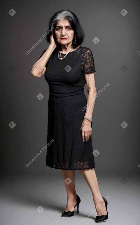 Jordanian elderly female with  black hair