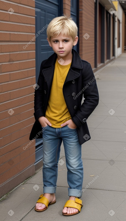 Uruguayan child boy with  blonde hair