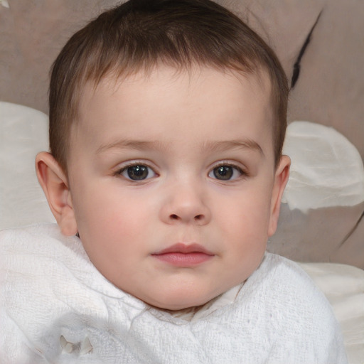 Neutral white child male with short  brown hair and brown eyes