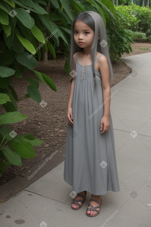 Malaysian child girl with  gray hair