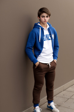 Uruguayan teenager boy with  brown hair