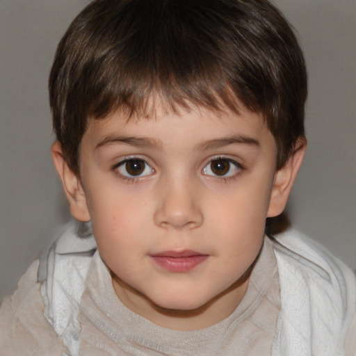 Neutral white child male with short  brown hair and brown eyes