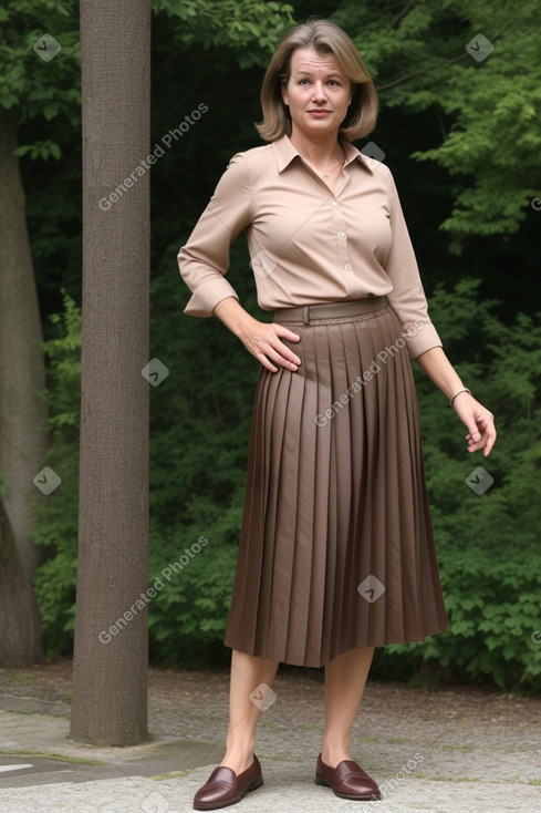 Dutch middle-aged female with  brown hair