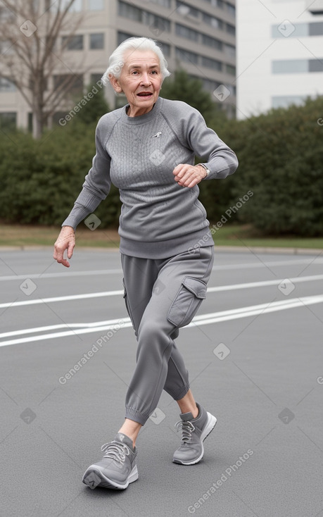 Caucasian elderly female with  gray hair