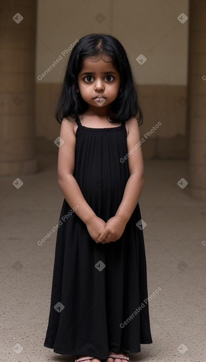 Yemeni infant girl with  black hair