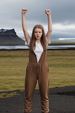 Icelandic teenager girl with  brown hair