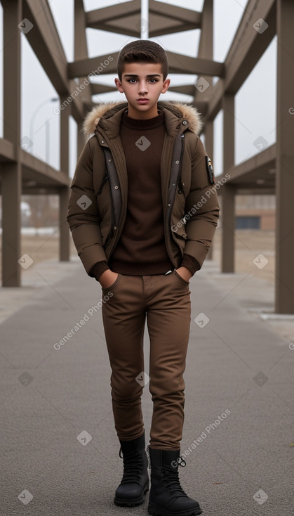 Algerian teenager boy with  brown hair