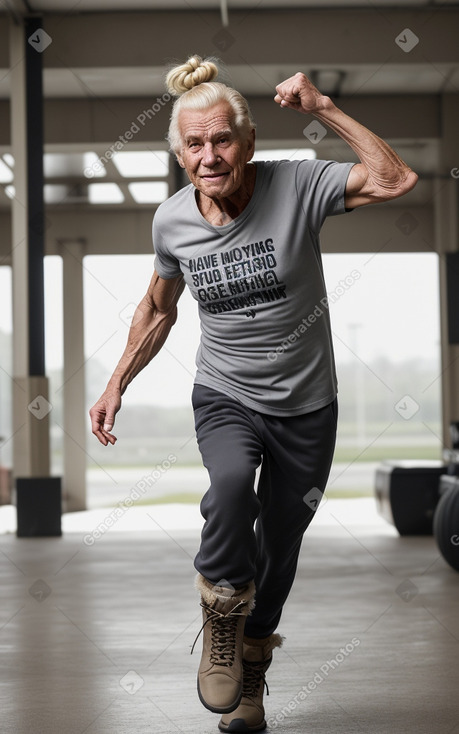 Caucasian elderly male with  blonde hair