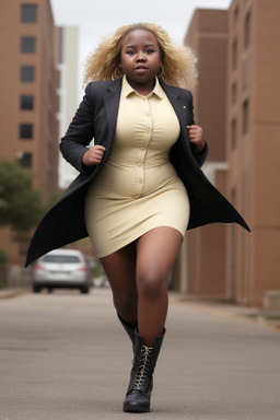 African teenager girl with  blonde hair