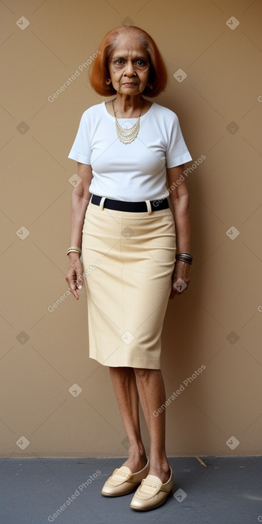 Indian elderly female with  ginger hair