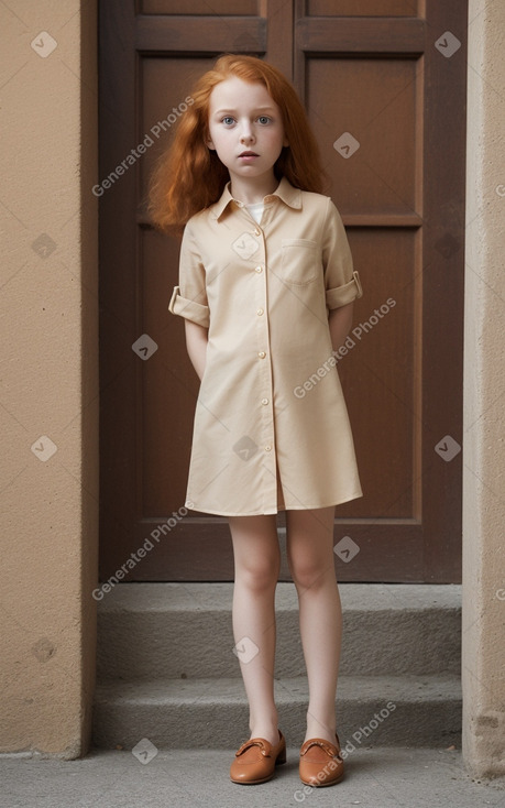 Italian child female with  ginger hair