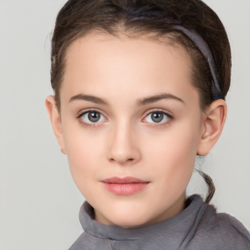 Neutral white young-adult female with short  brown hair and brown eyes