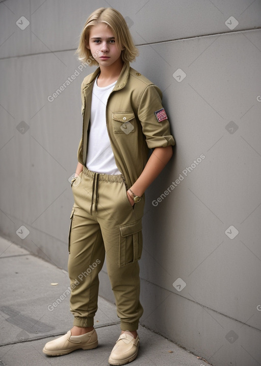 Uruguayan teenager boy with  blonde hair