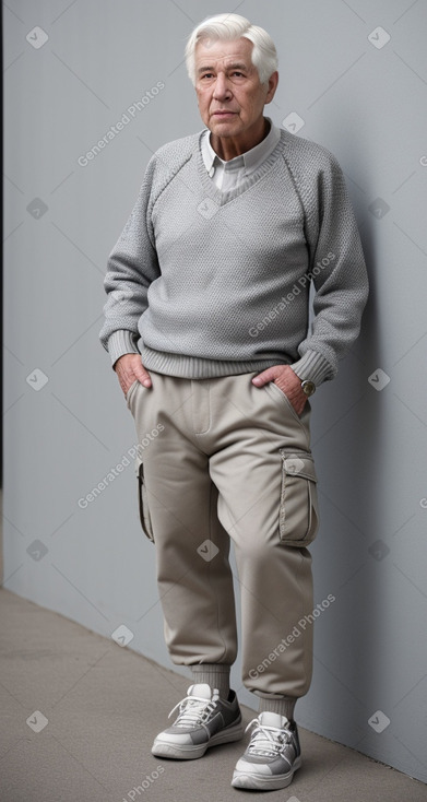 American elderly male with  white hair