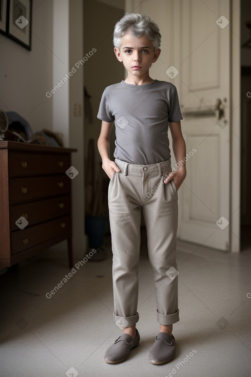 Israeli child boy with  gray hair