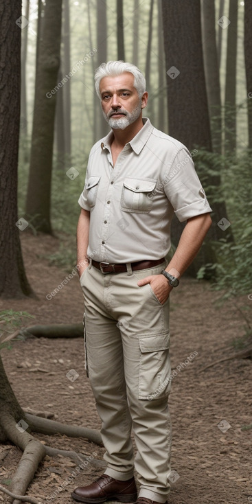 Italian middle-aged male with  white hair