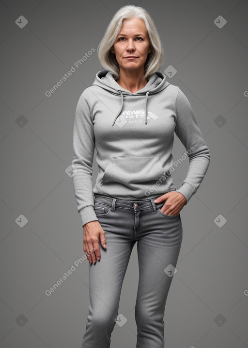 Norwegian 45 years female with  gray hair