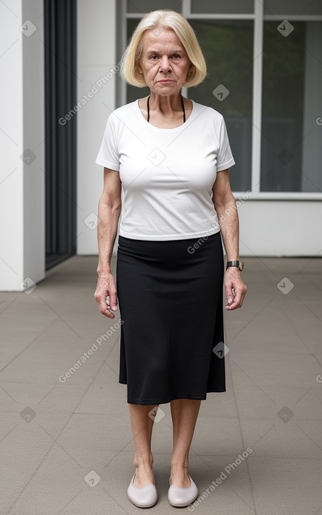 Belgian elderly female with  blonde hair