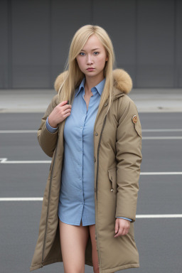 Mongolian adult female with  blonde hair