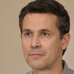 Neutral white adult male with short  brown hair and brown eyes