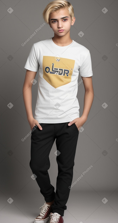 Qatari teenager male with  blonde hair