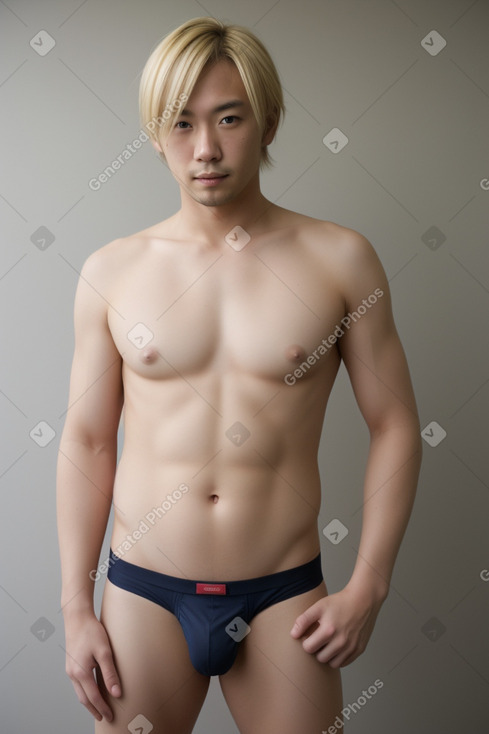 Japanese adult male with  blonde hair