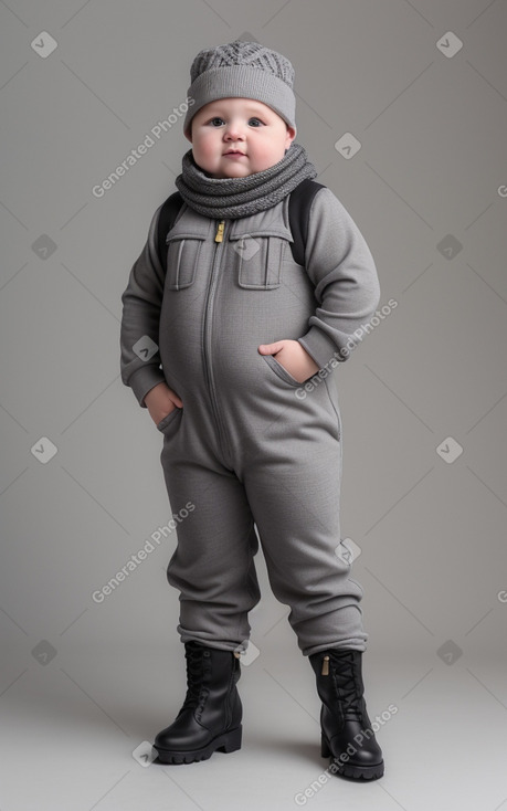 Ukrainian infant boy with  gray hair