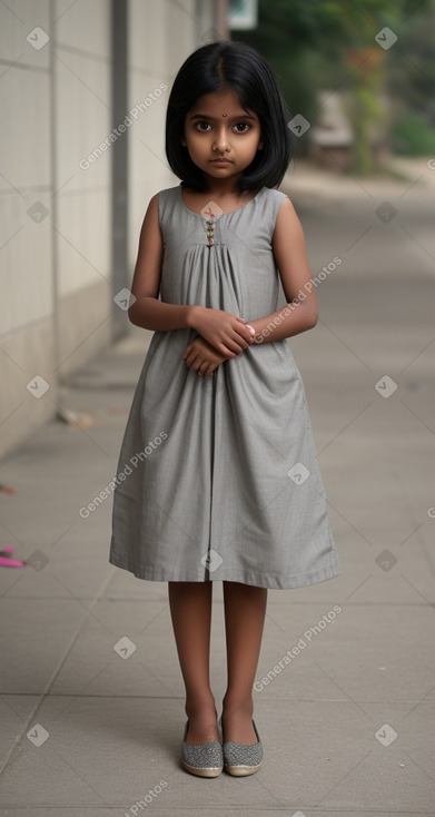 Indian child girl with  gray hair