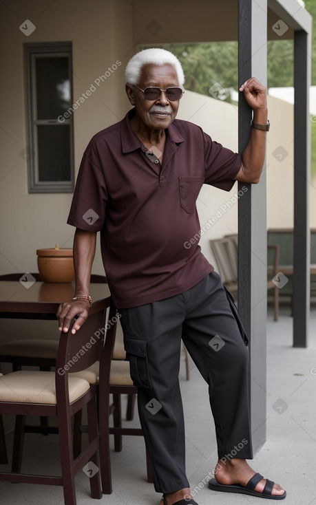 African american elderly male with  black hair