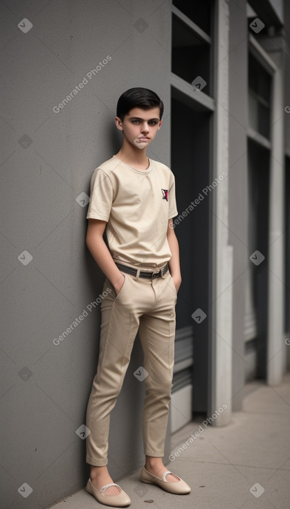 Romanian teenager boy with  black hair