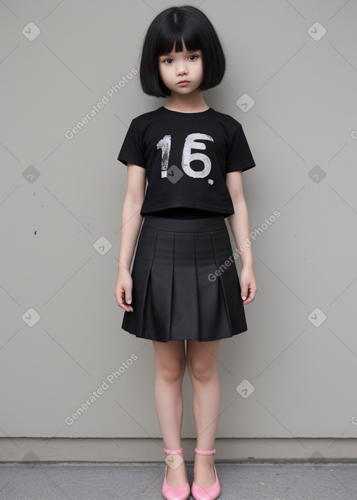 Chinese child girl with  black hair