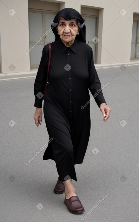 Qatari elderly female with  black hair