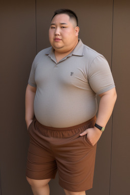 Mongolian adult male with  brown hair