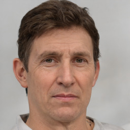 Neutral white adult male with short  brown hair and brown eyes