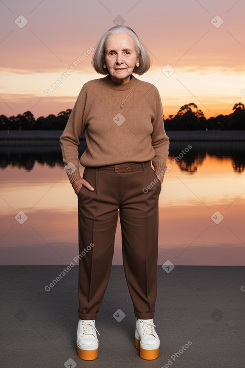 Australian elderly female with  brown hair