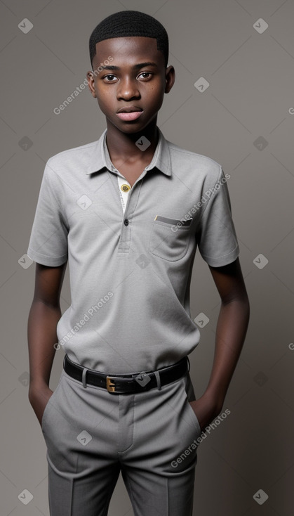 Togolese teenager boy with  gray hair