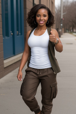 African american adult female with  brown hair