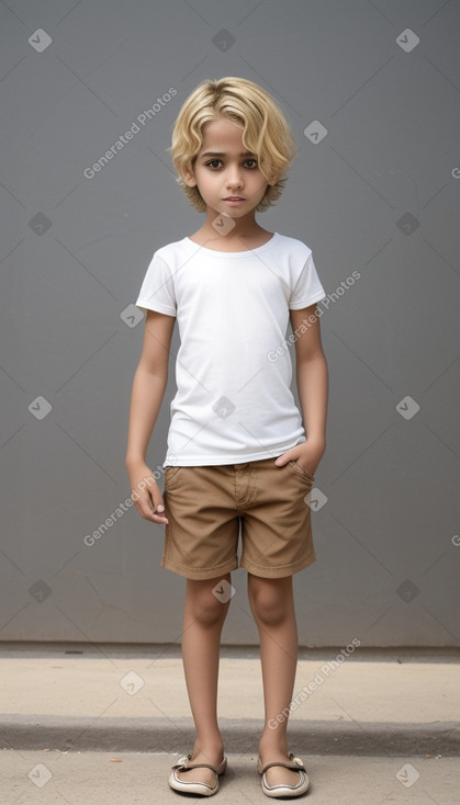 Arab child boy with  blonde hair