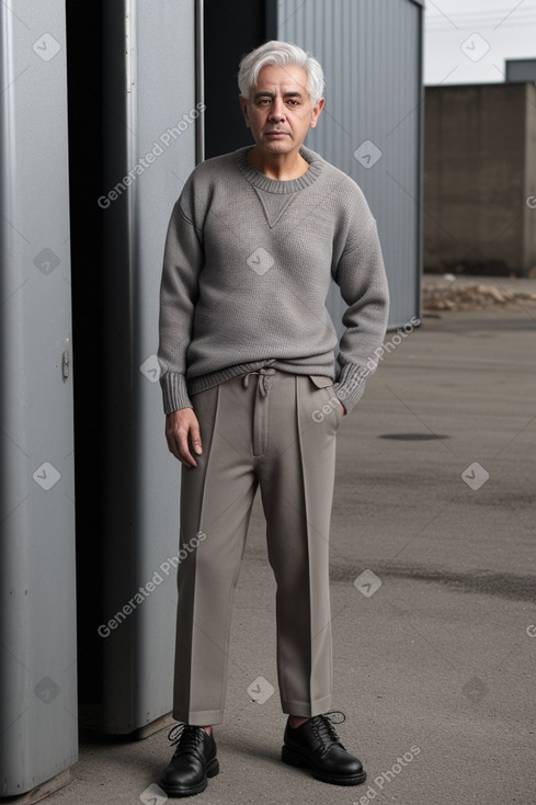 Brazilian adult non-binary with  gray hair