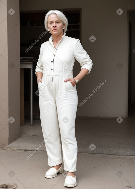 South african middle-aged female with  white hair