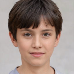 Neutral white young-adult female with short  brown hair and brown eyes