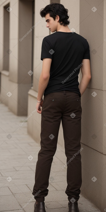 Slovak teenager boy with  black hair