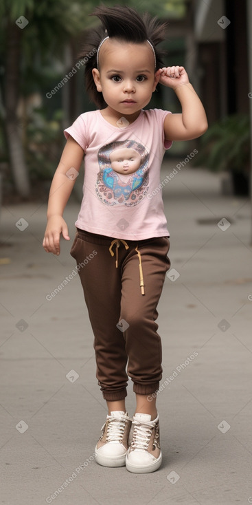 Panamanian infant girl with  brown hair