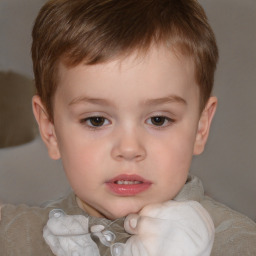 Neutral white child male with short  brown hair and brown eyes