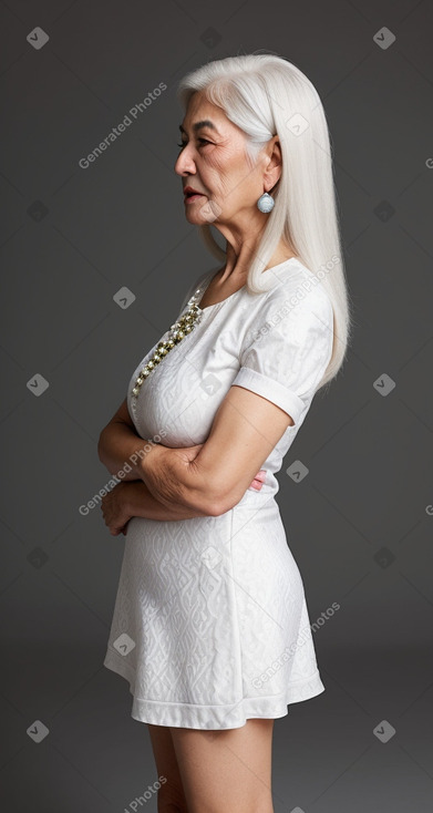 Uzbek middle-aged female with  white hair