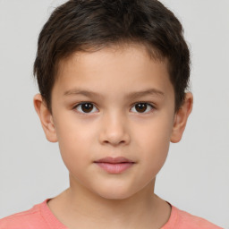 Neutral white child male with short  brown hair and brown eyes